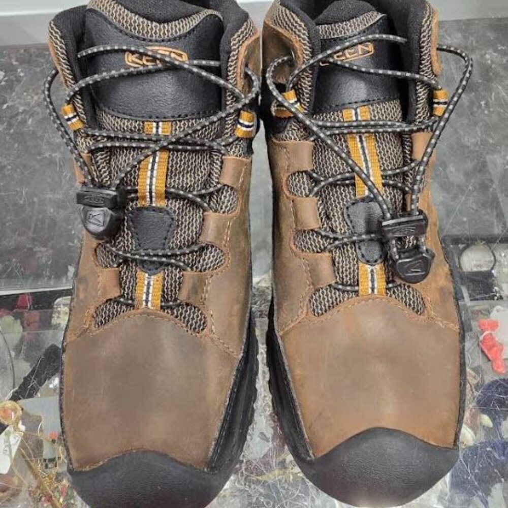 Youth Keen Targhee Mid Hiking Boots Waterproof Sz 4 Excellent Condition #1019834